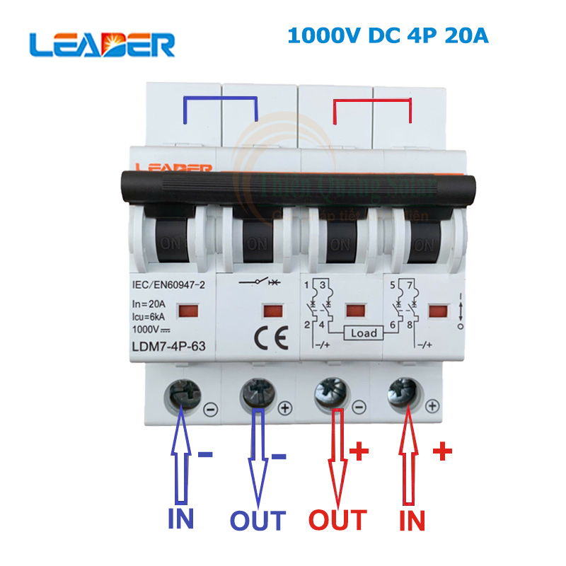 CB DC 1000V DC chuyên dụng cho điện năng lượng mặt trời