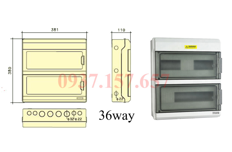 tủ điện Suntree 36 way (PMH36PN)
