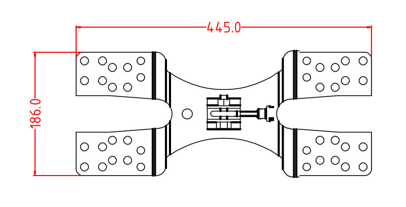 Chân đế 445Hx186Wx4mm nhúng kẽm nóng