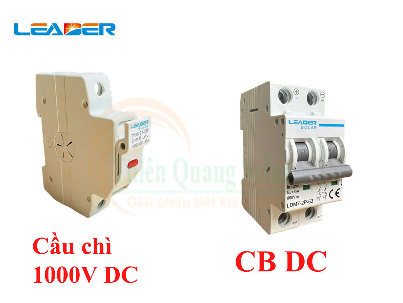 So sánh ưu nhược điểm giữa việc dùng cầu chì 1000V DC và Aptomat DC (Aptomat tép/MCCB DC) để bảo vệ chuỗi pin