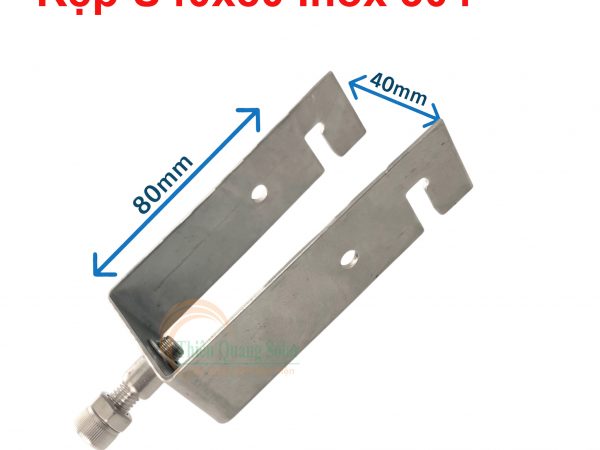 Kẹp U40x80 inox 304 dùng cho xà gồ